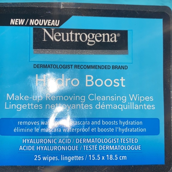 NEW Neutrogena Hydro Boost 25pack Makeup removing Cleansing Wipes face skin - Picture 9 of 11